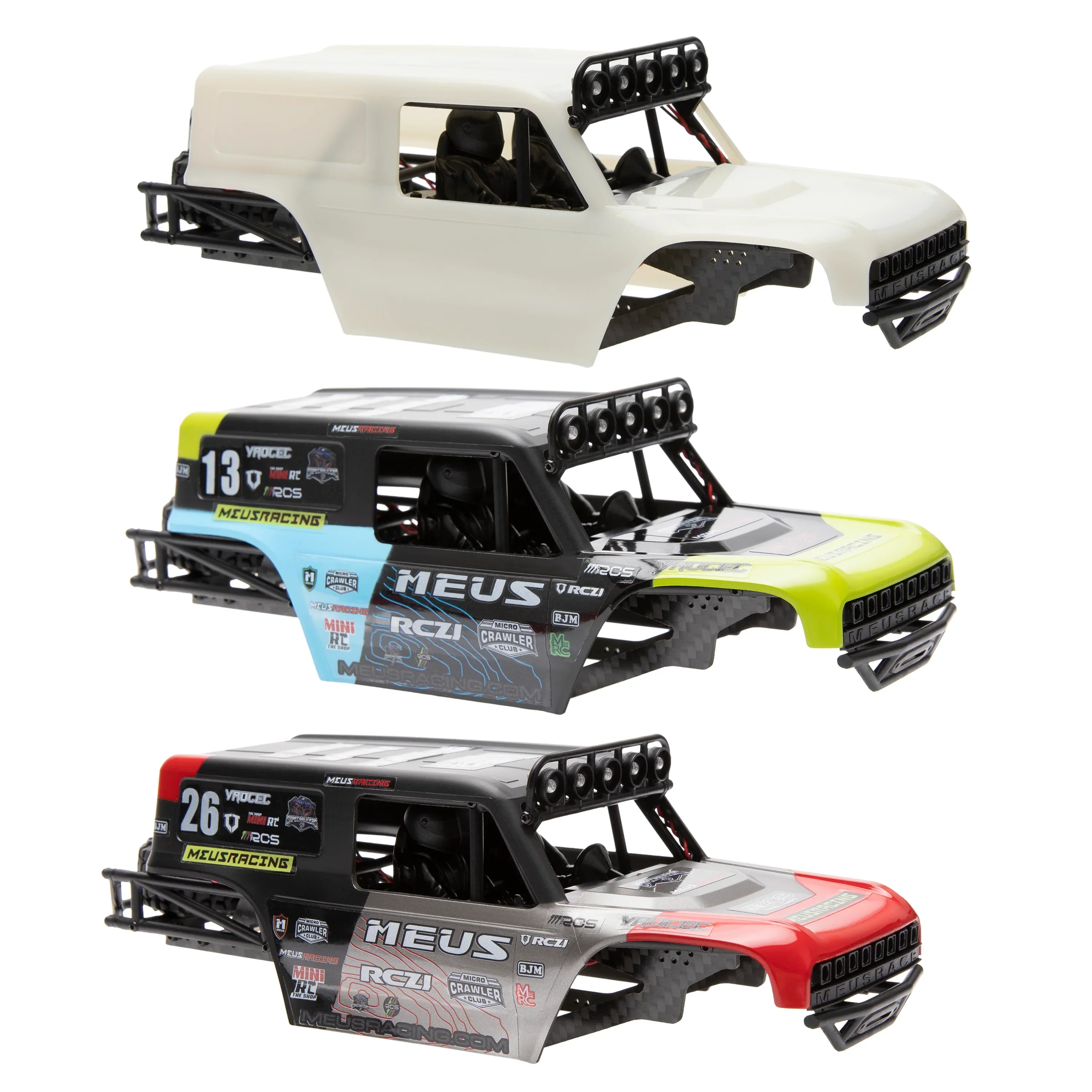 MEUS Racing MB24 Body 5.2in 132MM Axial Shell Body ABS+Nylon Carbon Fiber Frame For 1/24 Axial SCX24 Bronco Deadbolt JLU B-17 C10 - GREEN - Image 7
