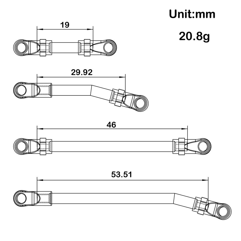 MEUS Racing Metal High Clearance Chassis Links for 1/24 SCX24 Lexus GX 470 - Image 9