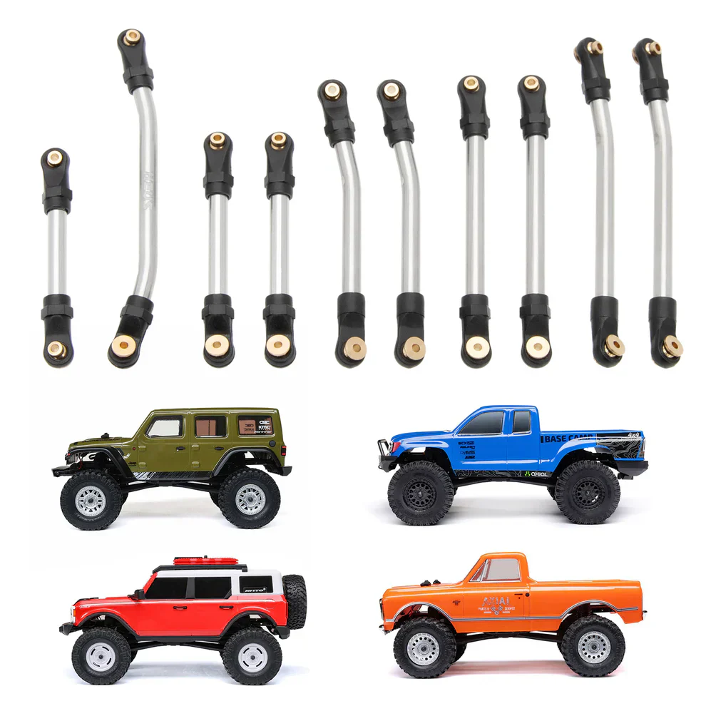 MEUS Racing Metal High Clearance Chassis & Steering Links for 1/24 SCX24 C10 Bronco Wrangler - Image 12
