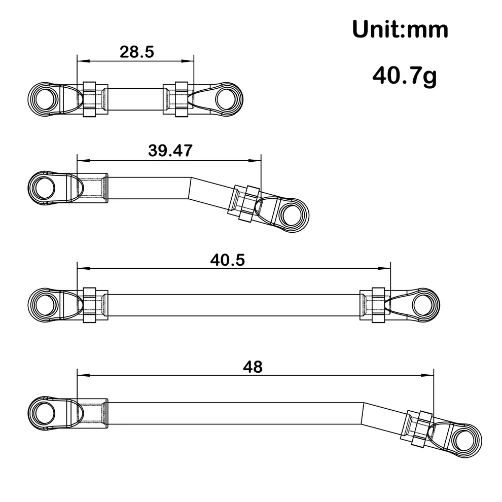 MEUS Racing Metal High Clearance Chassis & Steering Links for 1/24 SCX24 C10 Bronco Wrangler - Image 21