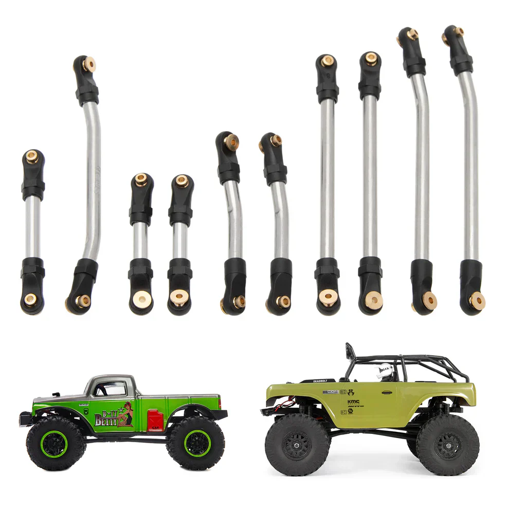 MEUS Racing Metal High Clearance Chassis & Steering Links Set for 1/24 SCX24 Deadbolt Betty - Image 12