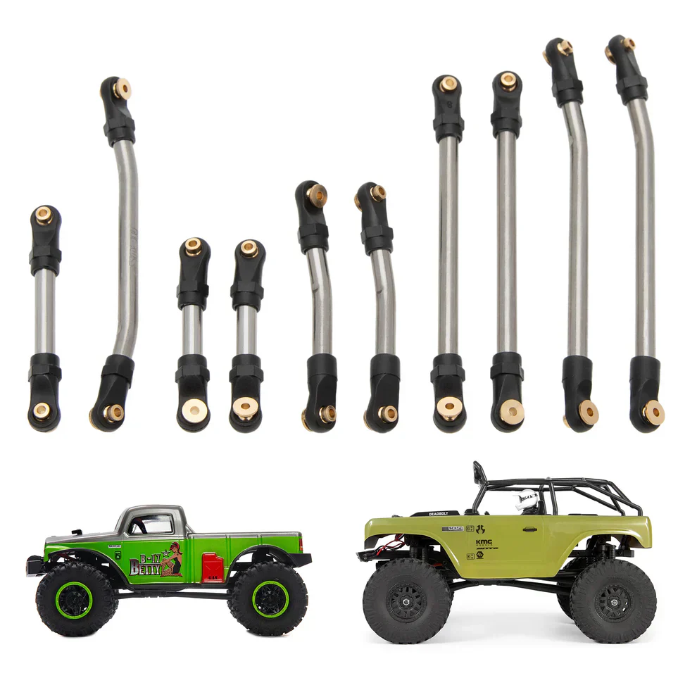 MEUS Racing Metal High Clearance Chassis & Steering Links Set for 1/24 SCX24 Deadbolt Betty - Image 15