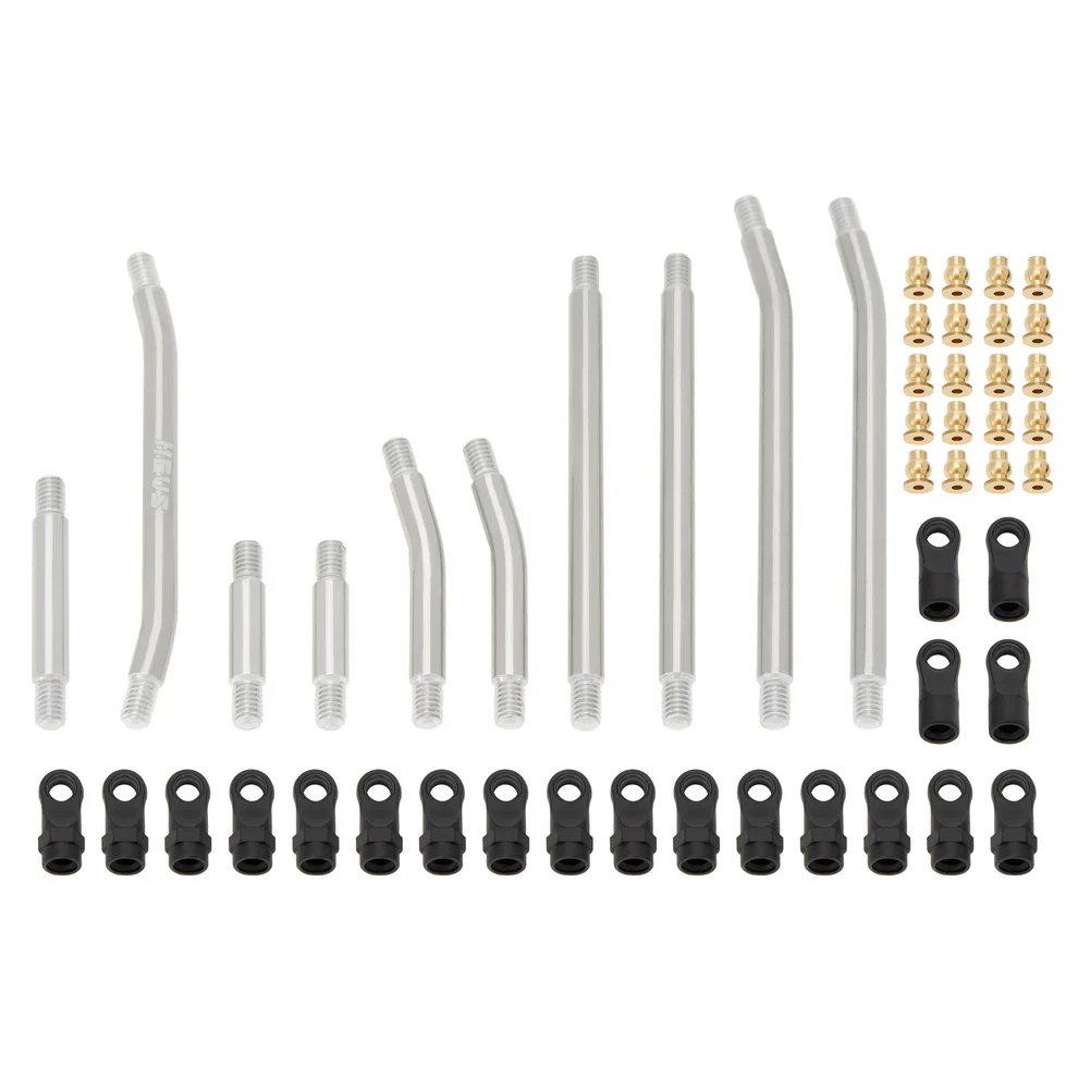 MEUS Racing Metal High Clearance Chassis & Steering Links Set for 1/24 SCX24 Deadbolt Betty - Image 2