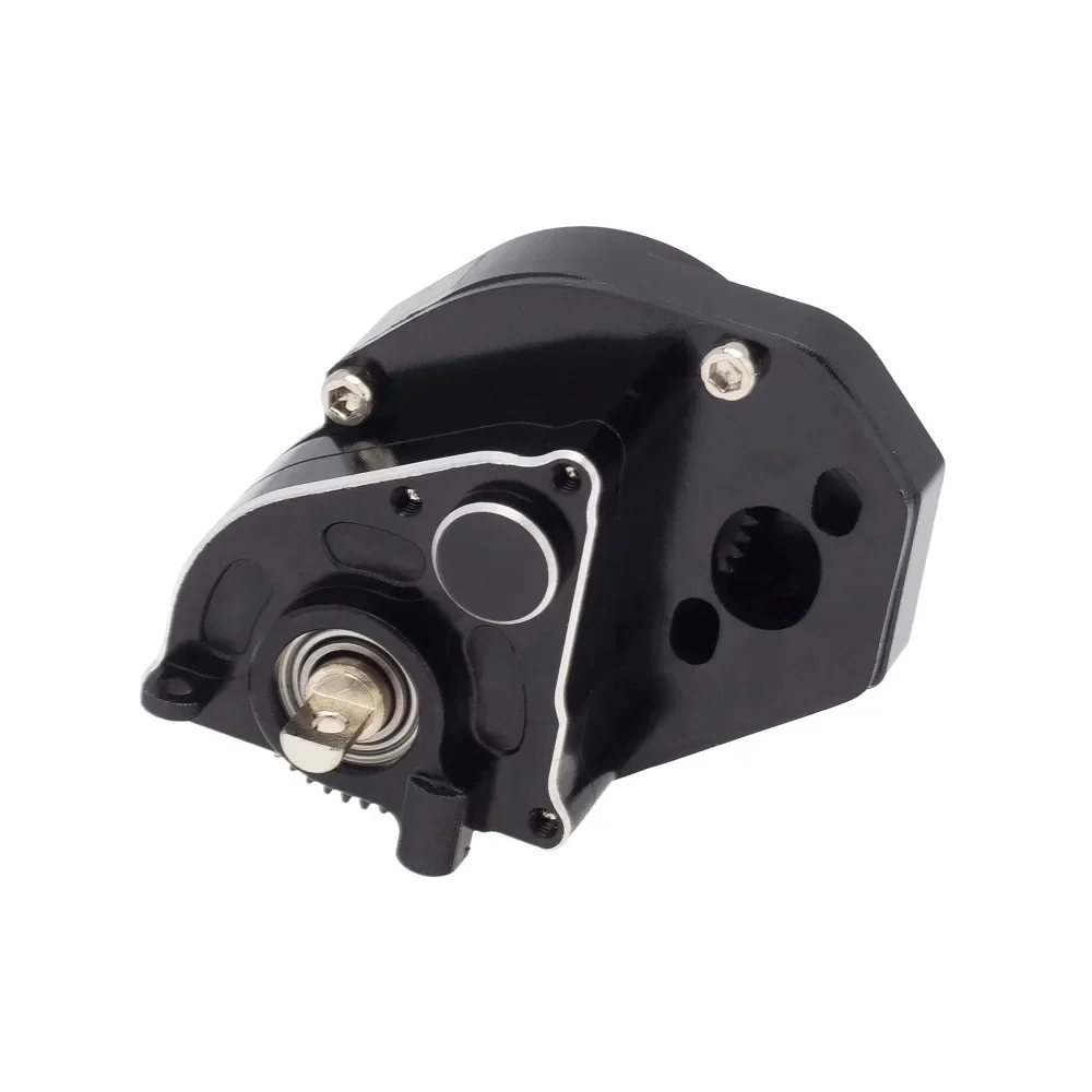 MEUS Racing RC Crawler Aluminum Transmission Gearbox, Assembled Transmission Case Complete Gearbox Upgrade Parts for 1/24 Axial SCX24 Deadbolt 90081 C10 Wrangler (Black) - Image 4