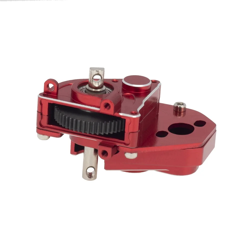 MEUS Racing RC Crawler Aluminum Transmission Gearbox, Assembled Transmission Case Complete Gearbox Upgrade Parts for 1/24 Axial SCX24 Deadbolt 90081 C10 Wrangler (Red) - Image 3