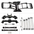 MEUS Racing RC LCG GOLD RUSH V2 Carbon Fiber Chassis & SCX10 Nylon Portal Axles & 313mm Links & Drive Shafts for 1/10 SCX10 Capra