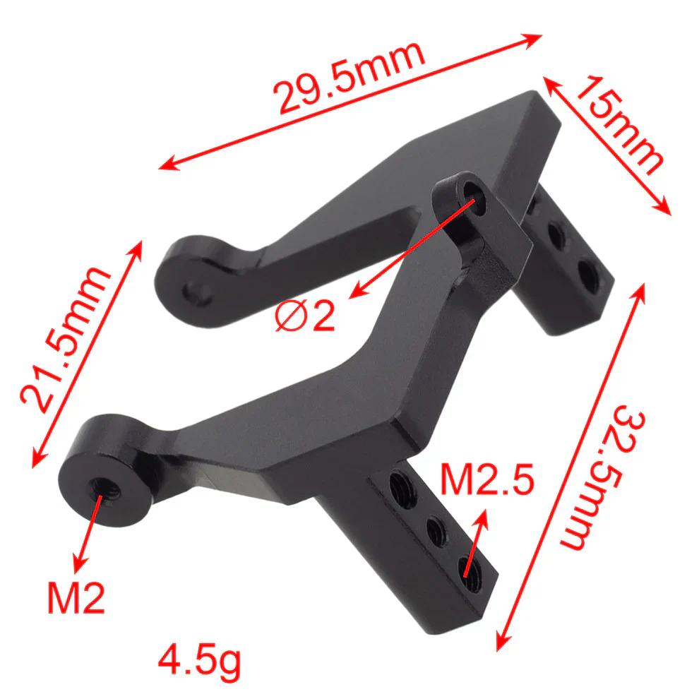 MEUS Racing Redcat Ascent 18 Aluminum Servo Mount for Ascent-18 1/18 RC Crawler Upgrades Parts - Image 5