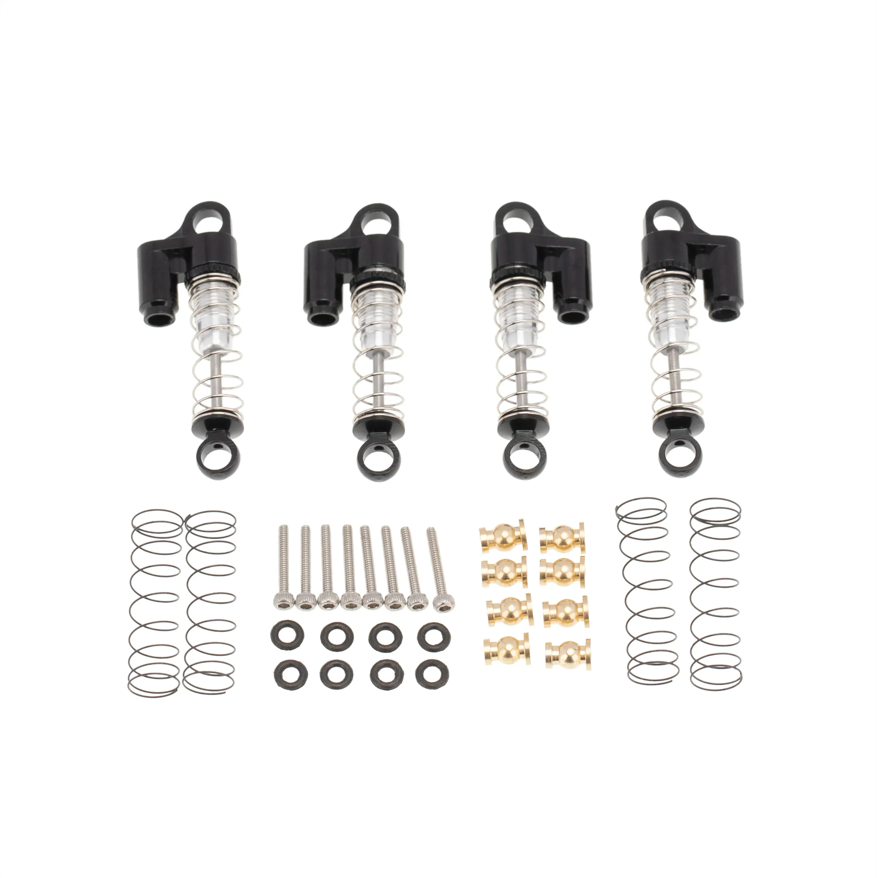 MEUS Racing Remote Control Cars Threaded Shocks for Axial SCX24 AXI00002 1/24 RC Truck Crawlers Parts (Black)