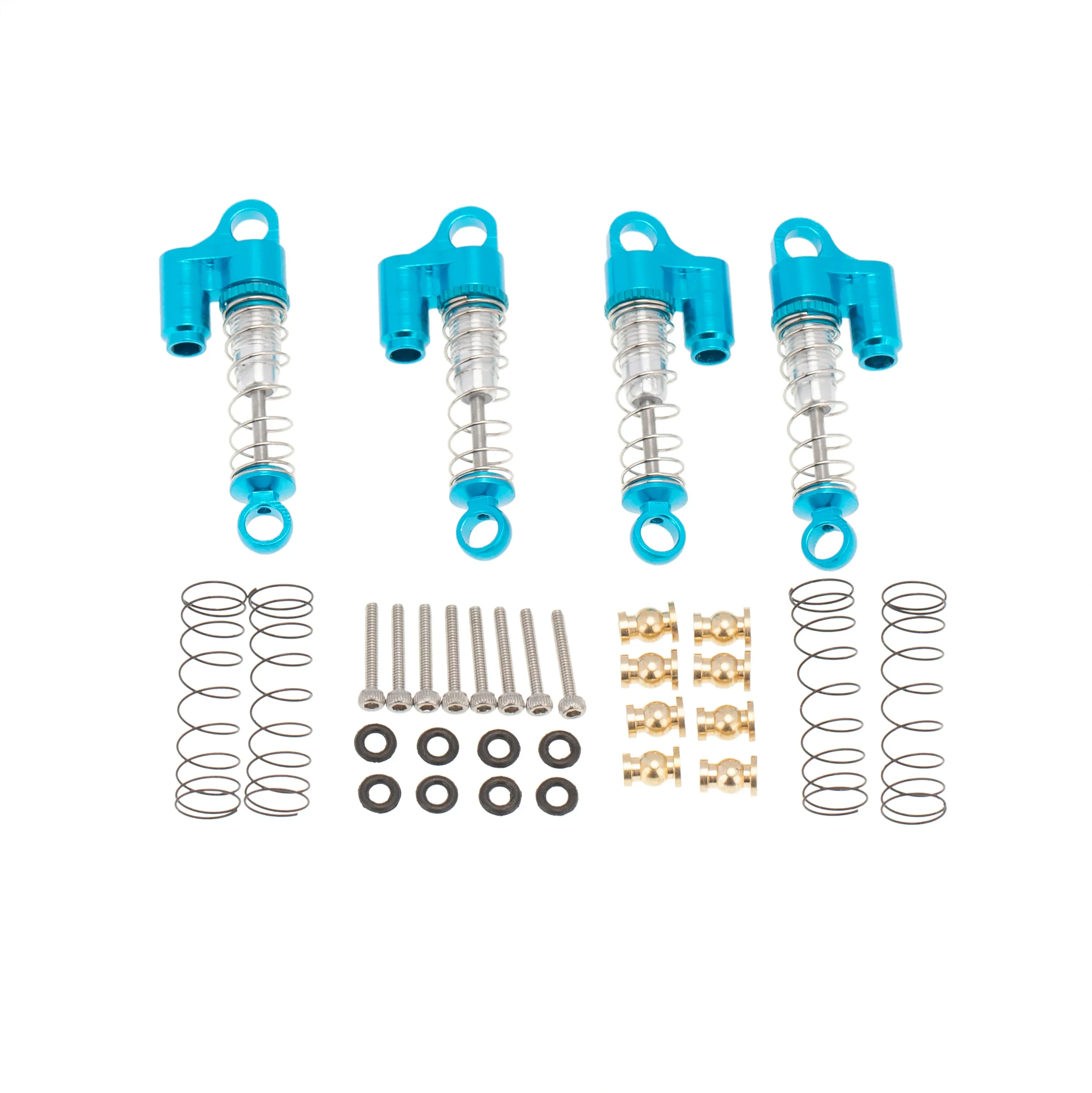 MEUS Racing Remote Control Cars Threaded Shocks for Axial SCX24 AXI00002 1/24 RC Truck Crawlers Parts (Blue)
