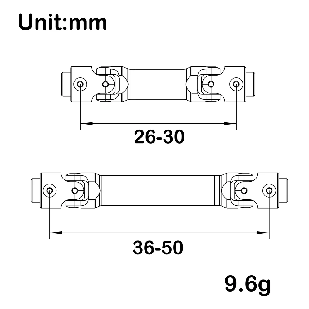 MEUS Racing SCX30 Driveshaft Metal Front Rear Drive Shafts for Axial SCX30 - Image 3