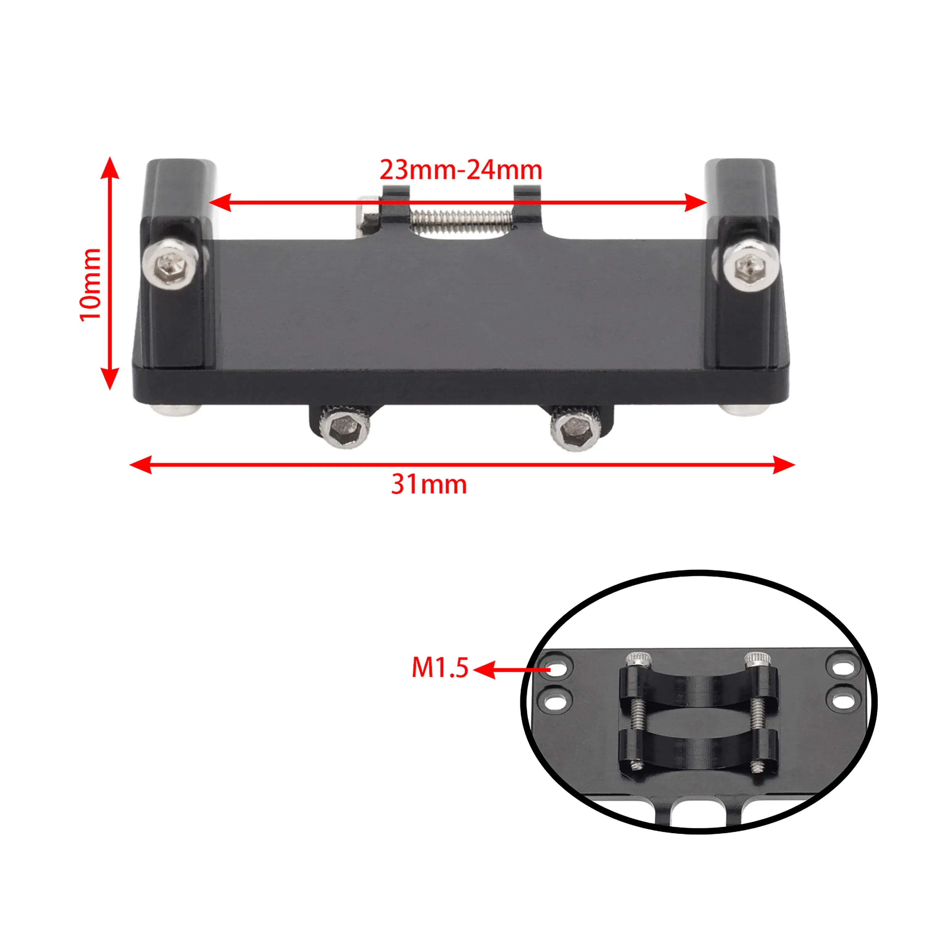 MEUS Racing Simulation Model Car Axial Scx24 Emax ES08ma Steering Gear Seat Steering Servo Mount Bracket Upgrade Parts (Black) - Image 7