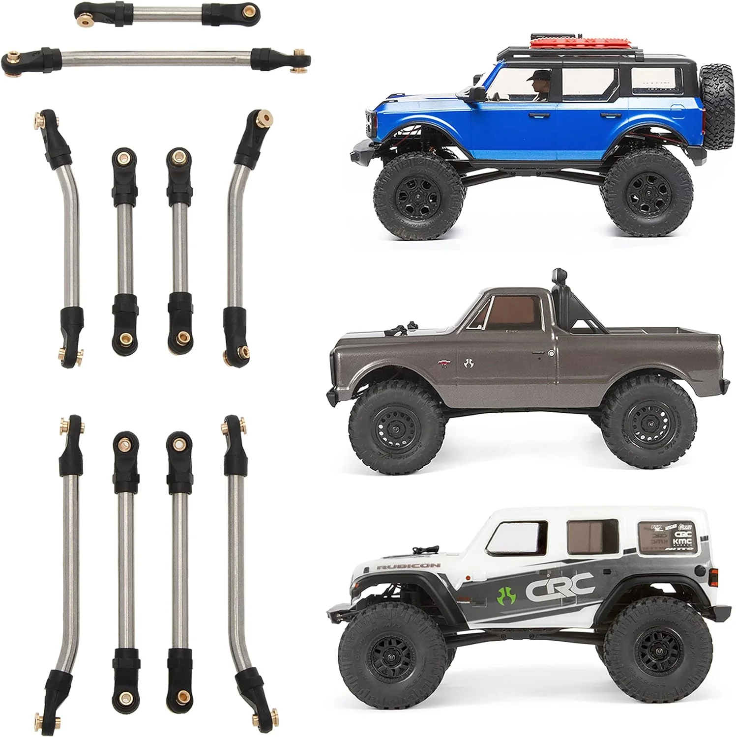 MEUS Racing Stainless Steel High Clearance Chassis Links Steering Links Set 10pcs 132mm Wheelbase for 1/24 Rock Crawler Car SCX24 C10 Bronco Wrangler - Image 9