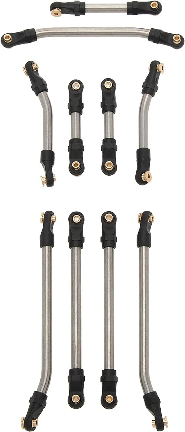 MEUS Racing Stainless Steel High Clearance Chassis Links Steering Links Set 10pcs 133.5mm Wheelbase for 1/24 Rock Crawler Car SCX24 Deadbolt AXI90081 B17 AXI00004 - Image 6