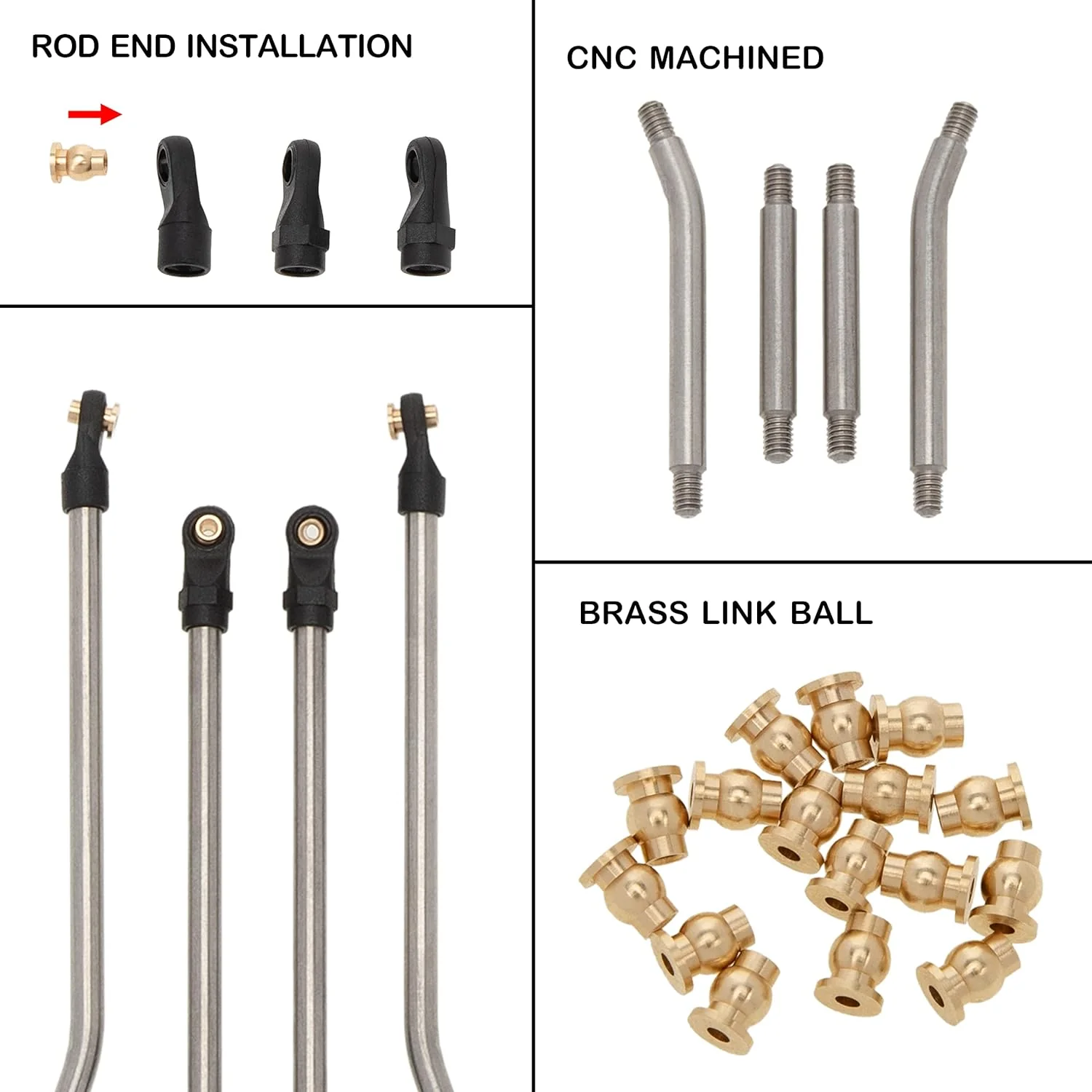 MEUS Racing Stainless Steel High Clearance Chassis Links Steering Links Set 10pcs 133.5mm Wheelbase for 1/24 Rock Crawler Car SCX24 Deadbolt AXI90081 B17 AXI00004 - Image 9