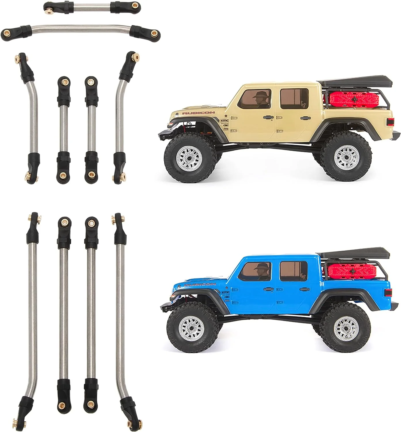 MEUS Racing Stainless Steel High Clearance Chassis Links Steering Links Set 10pcs 155mm Wheelbase for 1/24 Rock Crawler SCX24 Gladiator AXI00005 - Image 8
