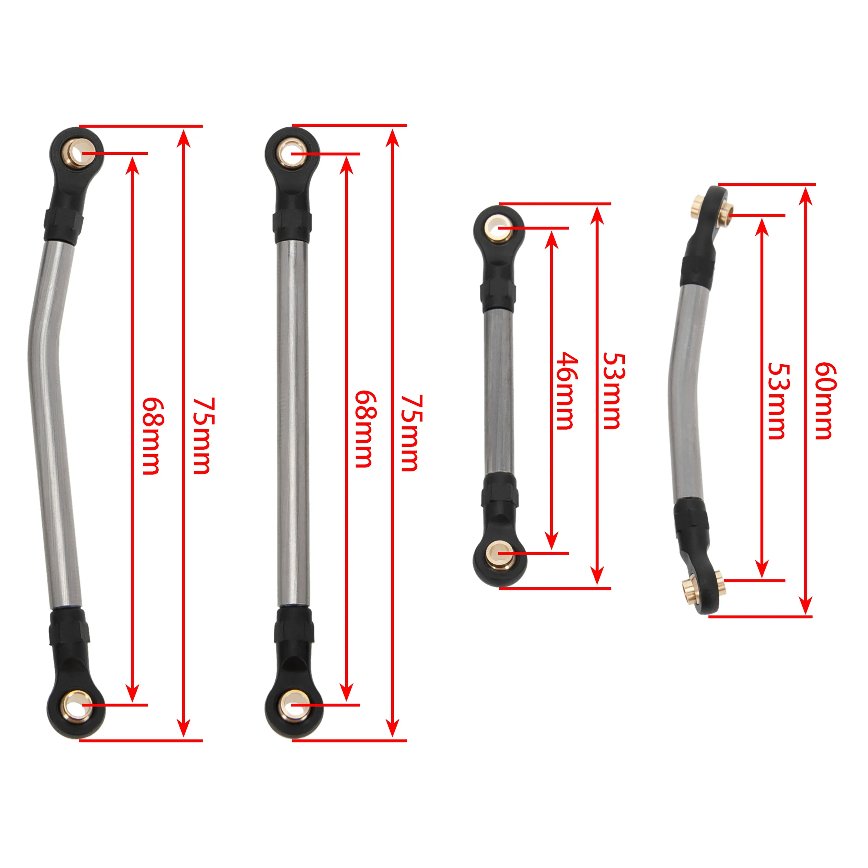 MEUS RACING Stainless Steel Liks Set High Clearance Links for TRX-4M TRX4M 1/18 RC Crawler Car Upgrade Parts - SILVER - Image 2
