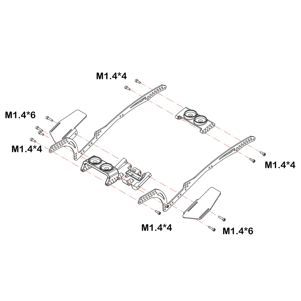 MEUS Racing Titanium LCG MD24 Chassis/ MD24 Dig Chassis Drive Shafts & Chassis Links for 1/24 SCX24 - Image 3