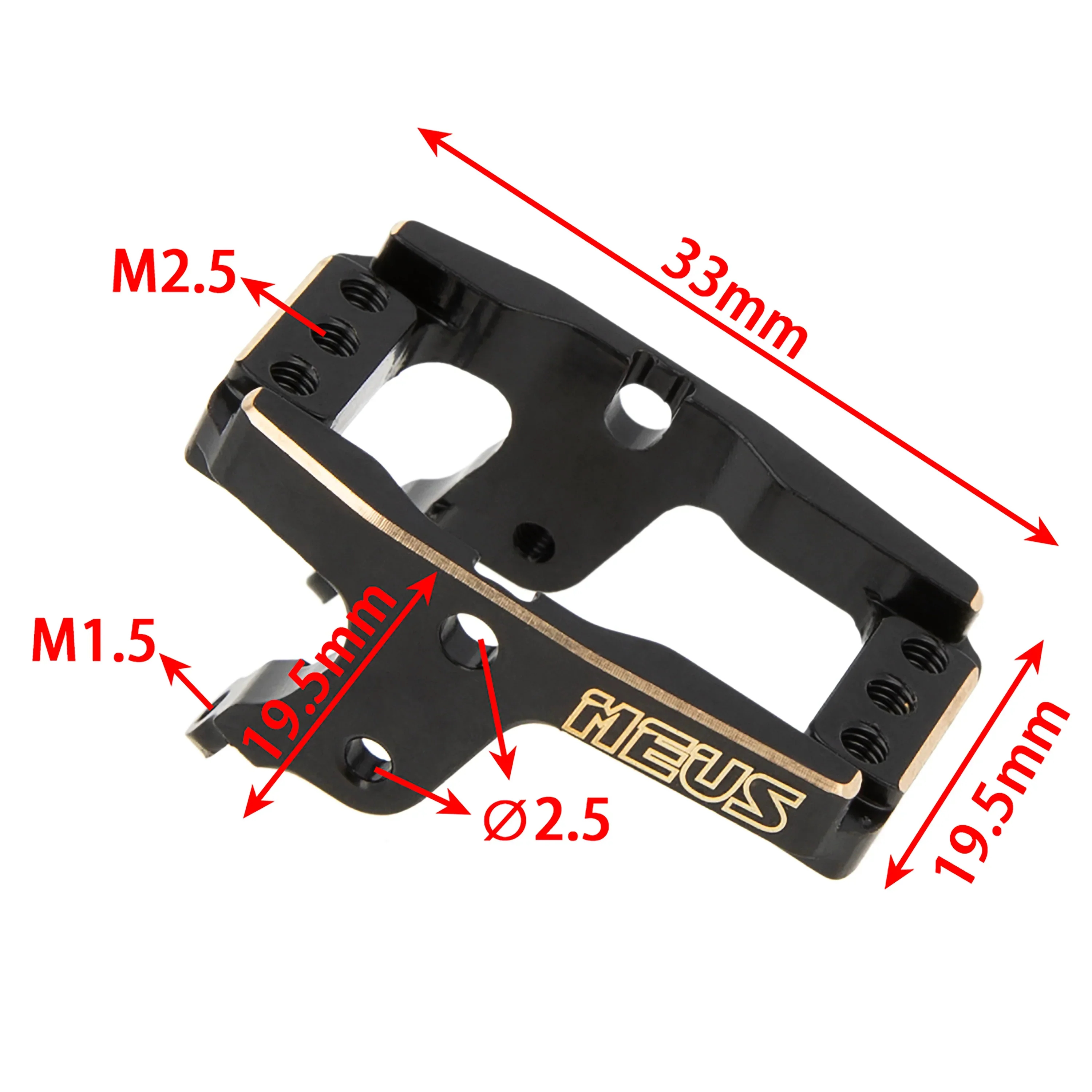 MEUS RACING TRX4M Brass Servo Mount for TRX4M Original Plastic Axles and MEUS Front Rear Axle Housing - Image 6