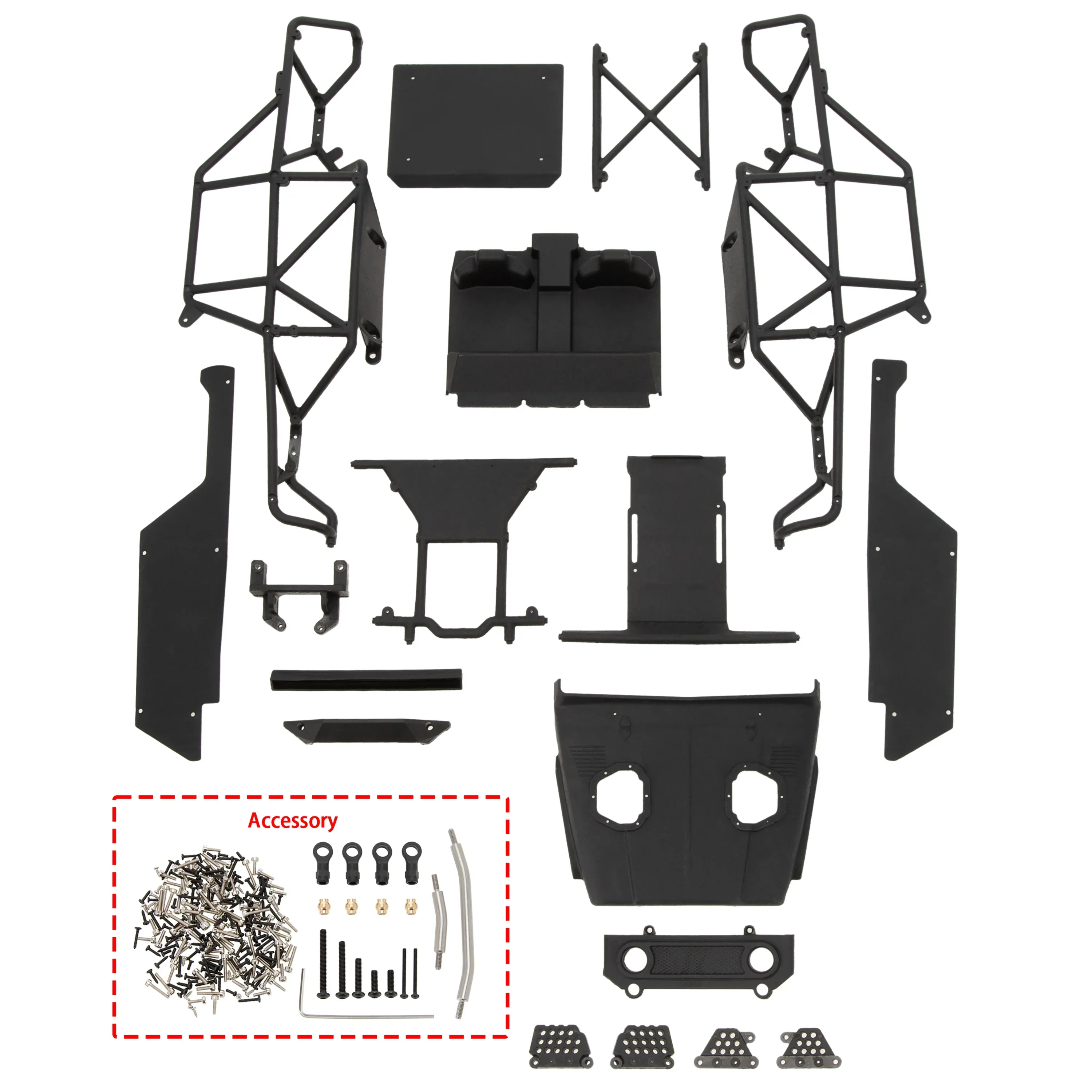 MEUS RACING TRX4M Ripper Nylon Injection Molding V2 Version Nylon Cage Body Shell for 1/18 TRX4M (MEX40-Black) - Image 4