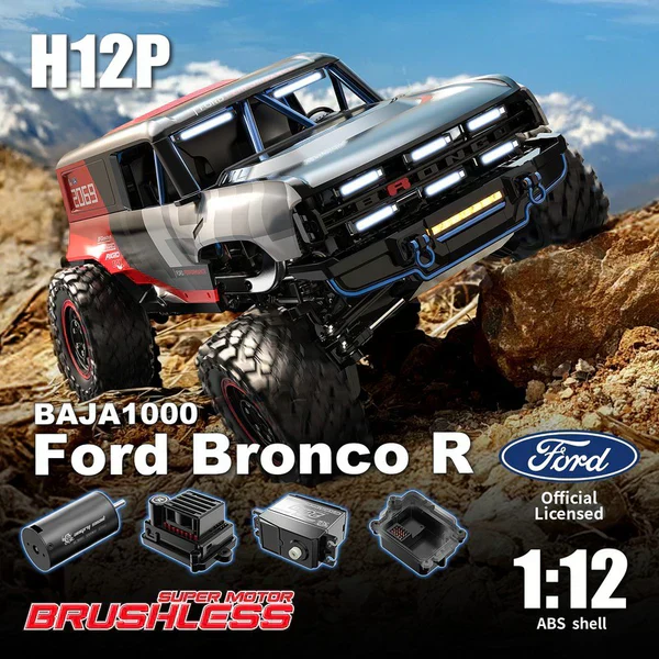MJX Hyper Go H12P 1/12 RC Crawler - Licensed Ford Bronco Baja 1000 Edition - Image 3