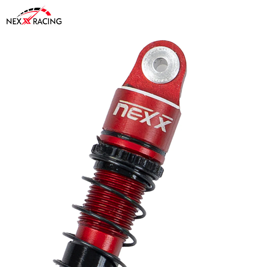 Nexx Racing 45mm Oil Shocks (4pcs) for 1/24 RC Crawler FMS FCX24/ FCX18 Hummer EV - RED - Image 2