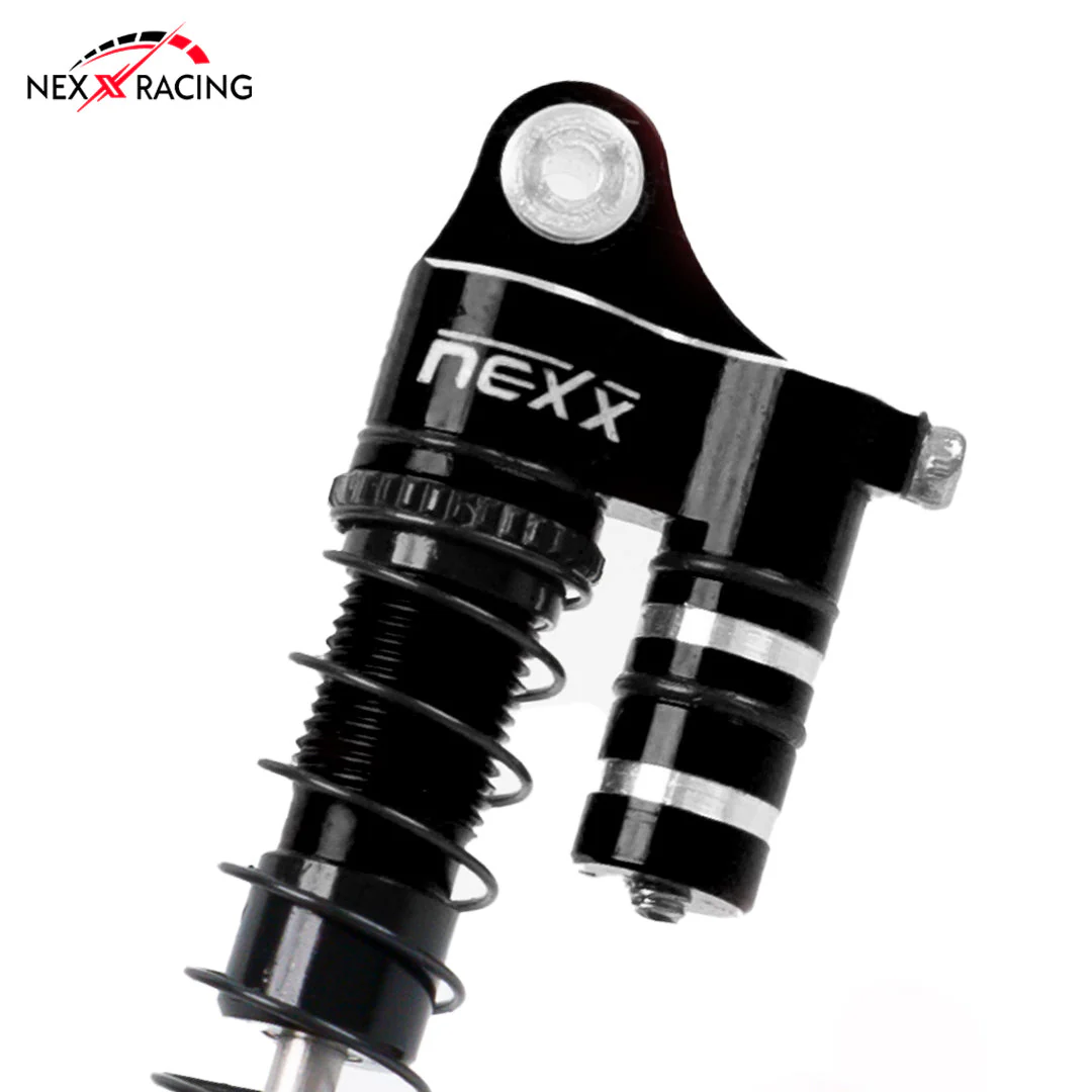 Nexx Racing 45mm Reservoir Shocks (4pcs) for 1/24 RC Crawler FMS FCX24/ FCX18 Hummer EV - BLACK - Image 2
