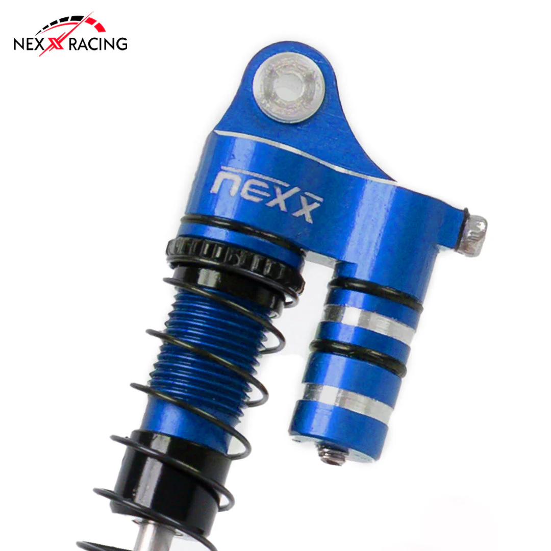 Nexx Racing 45mm Reservoir Shocks (4pcs) for 1/24 RC Crawler FMS FCX24/ FCX18 Hummer EV - BLUE - Image 2