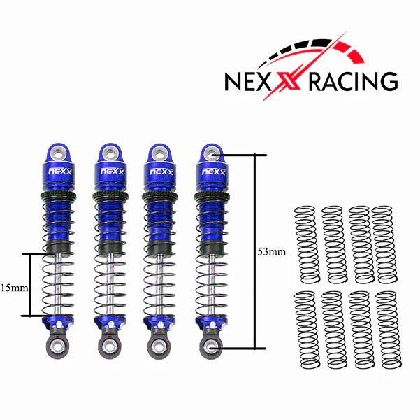Nexx Racing 53mm Oil Shock (4pcs) for CR18P EVO/EVO PRO/ HPI Venture 18 Flux/FX118 - Image 2