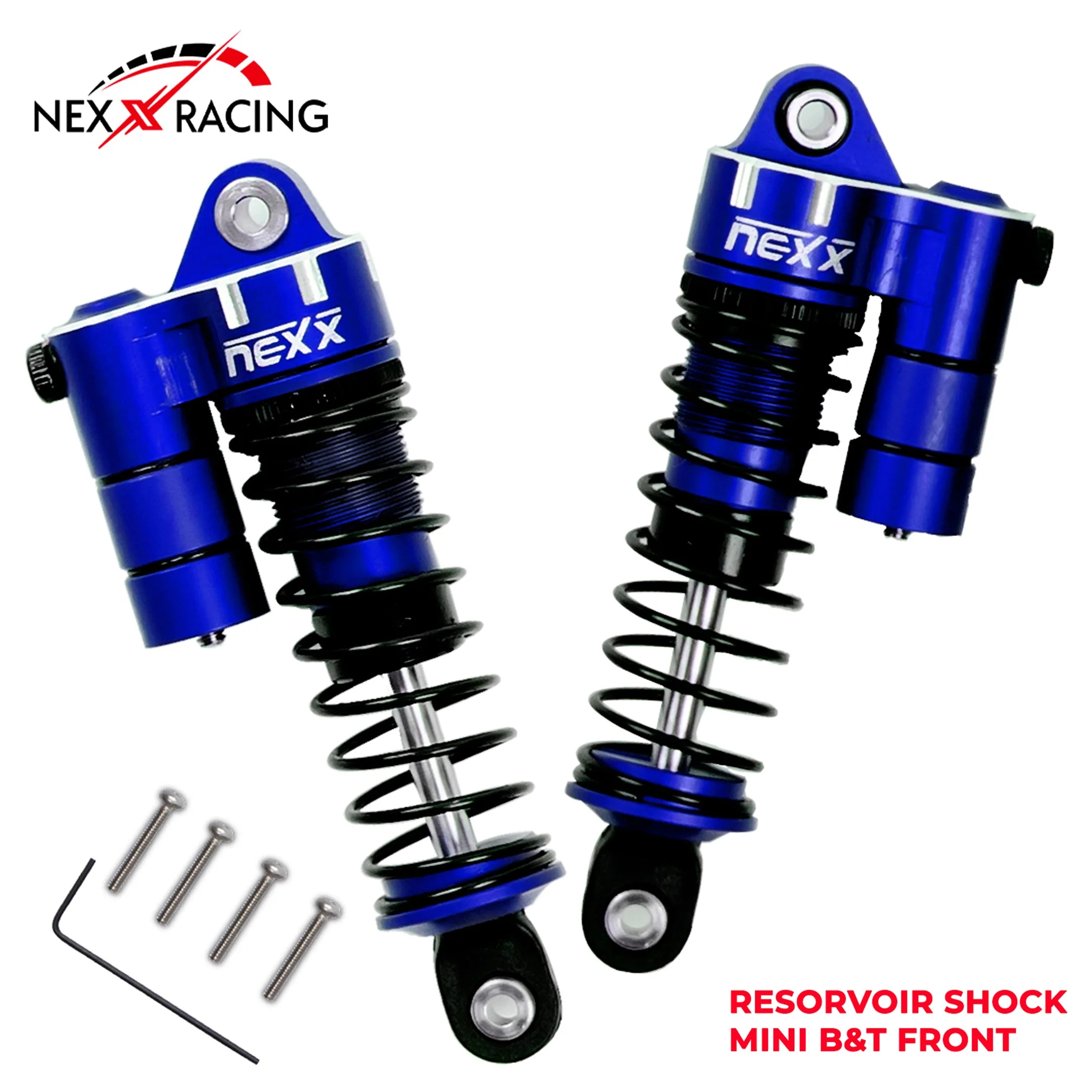 Nexx Racing Front Reservoir shock (2pcs) for Mini-T& Mini-B - BLUE - Image 2