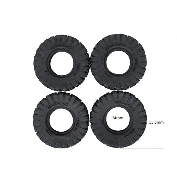 Nexx Racing Gekko 1.0″ Rubber M/T (Multi Terrain) Tires (Medium) for 1/24 RC Crawler Car (4pcs) - Image 3