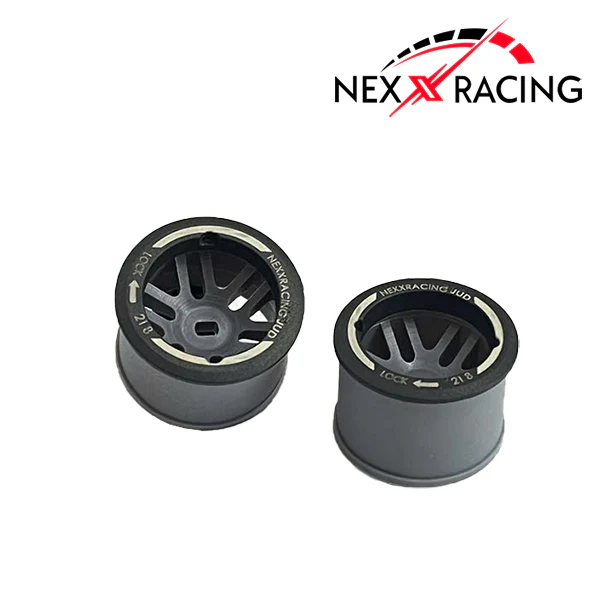 Nexx Racing “JUD” threaded carbon-fiber reinforced EVO AWD Flanged Front Wheels (2) pcs for Mini-Z (GREY)
