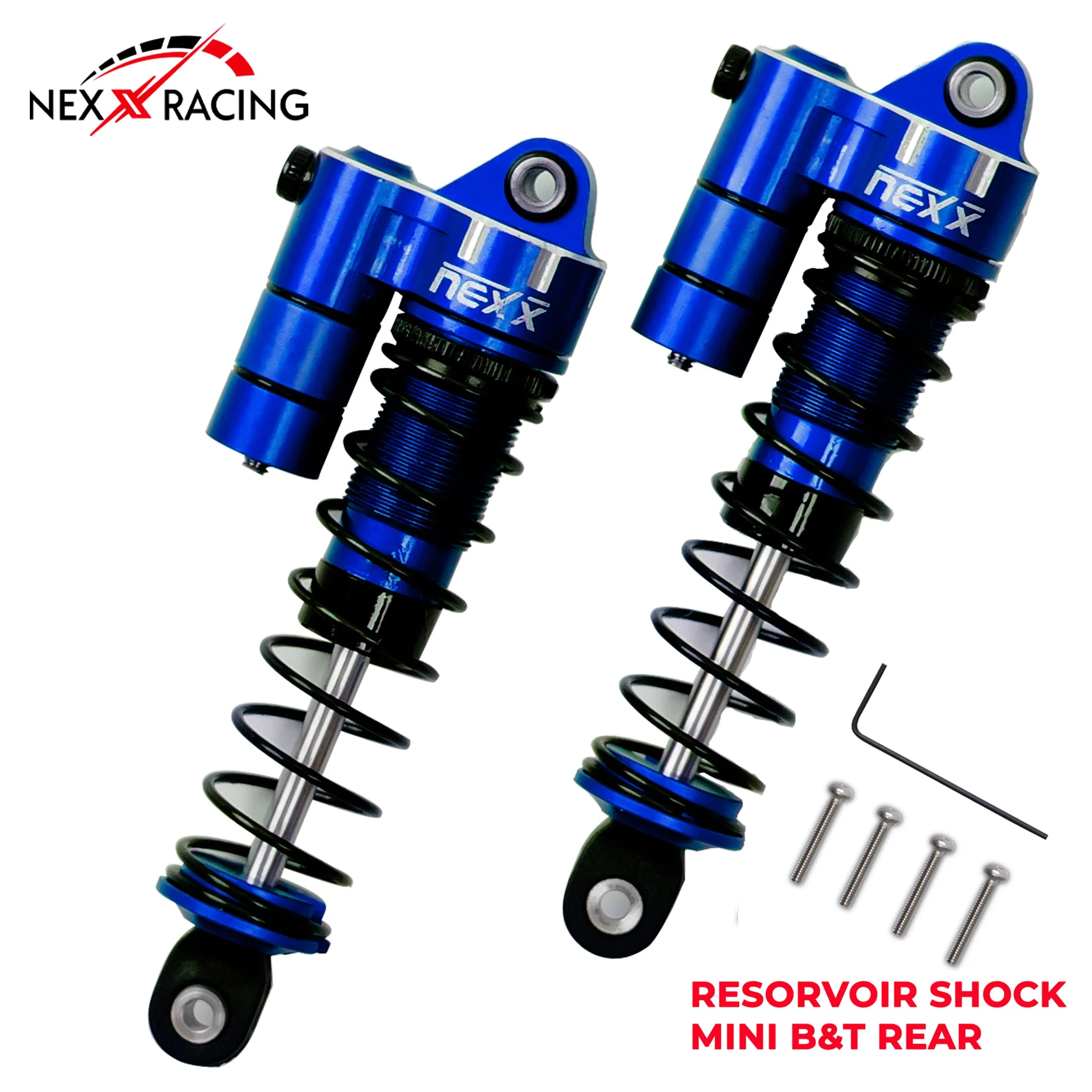 Nexx Racing Rear Reservoir shock (2pcs) for Mini-T& Mini-B - BLUE - Image 2