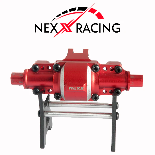 Nexx Racing Rear Housing Alu 7075 T6 For FMS FCX24 Max Smasher & Power Wagon (Red) - Image 3