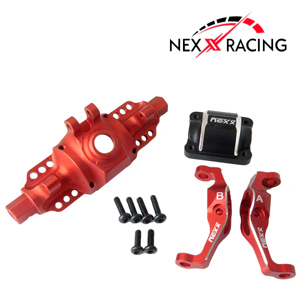Nexx Racing Front Housing Alu 7075 T6 For FMS FCX24 Max Smasher & Power Wagon (Without Outer Cover) (Red) - Image 3