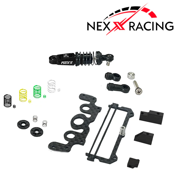Nexx Racing Combo Dual Spring Center Oil Shock Premium + Conversion Battery Mount for Specter Kit - BLACK