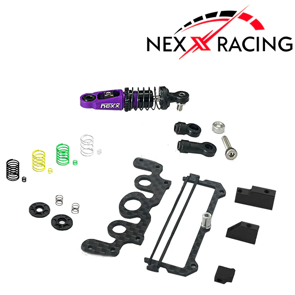 Nexx Racing Combo Dual Spring Center Oil Shock Premium + Conversion Battery Mount for Specter Kit - PURPLE