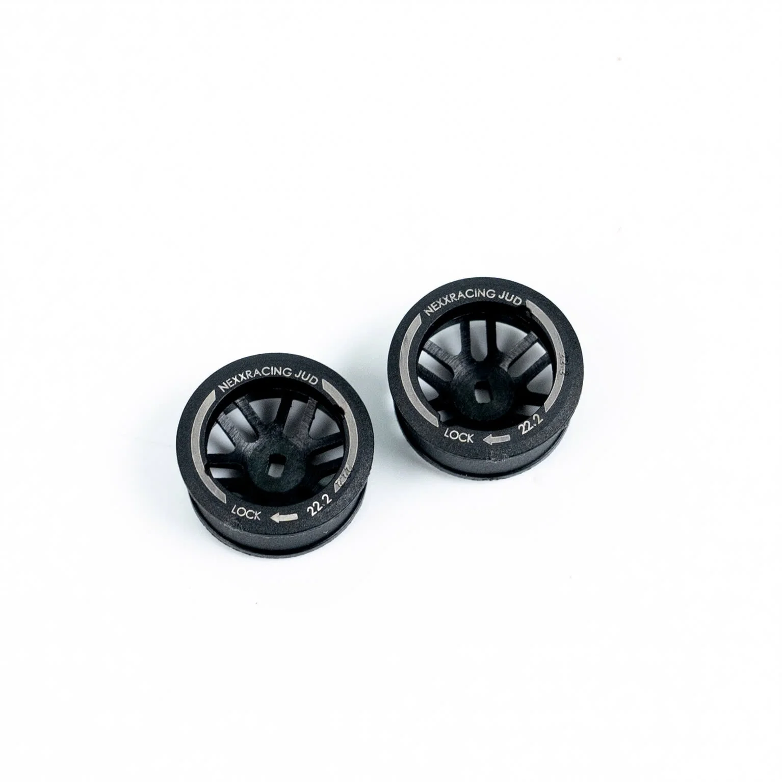 NXUSA-EVOAWD-F Nexx Racing “JUD” threaded carbon-fiber reinforced EVO AWD Flanged Front Wheels (2) pcs for Mini-Z - F8.5 OFFSET 0 - Image 2