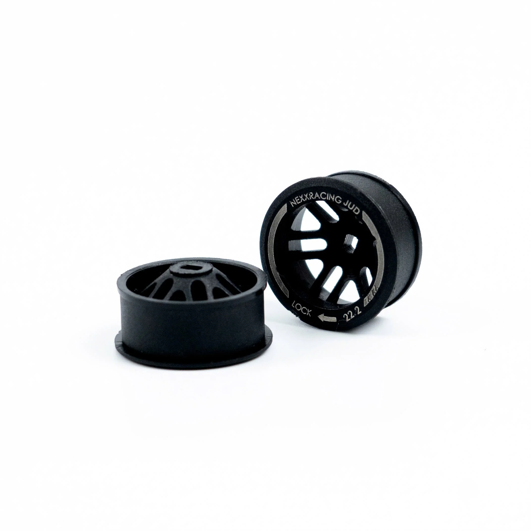 NXUSA-EVOAWD-F Nexx Racing “JUD” threaded carbon-fiber reinforced EVO AWD Flanged Front Wheels (2) pcs for Mini-Z - F8.5 OFFSET +1 - Image 4