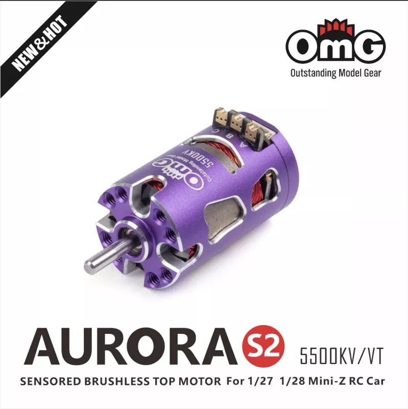 OMG AURORA 5500KV Series Sensored Brushless Top Motor for 1/24 1/27 (Violet) - Image 3