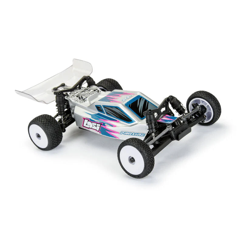Pro-Line 1/24 Electron 2.0 Buggy F/R Tires Mounted 7mm White (4): Micro-B - Image 9