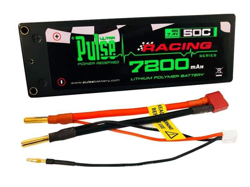 PULSE 7200mah 50C Hardcase 7.4V 2S LiPo Battery - Bullet to Deans Connector