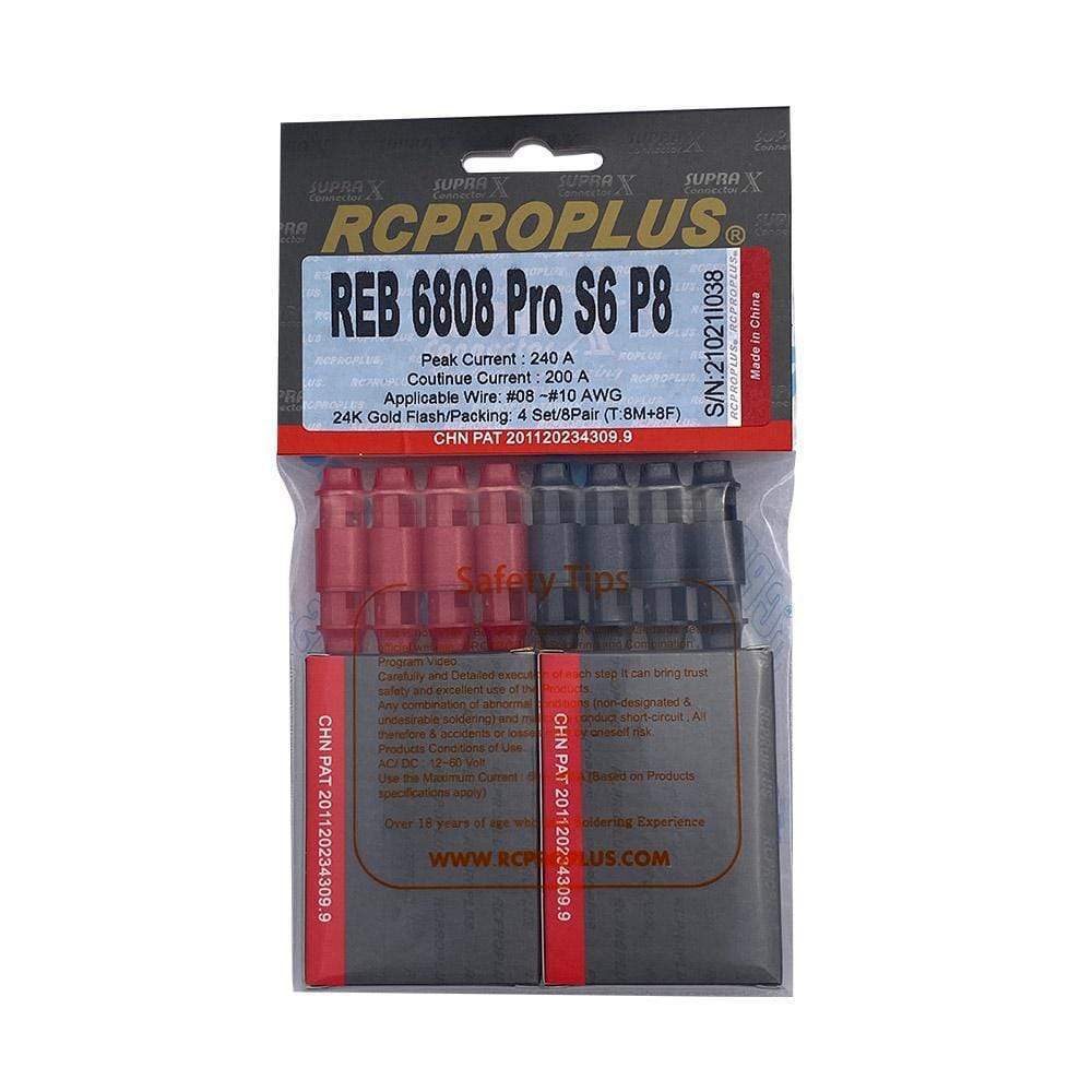 RCPROPLUS Pro-S6 Supra X Battery Connectors 8-10AWG (4 Sets)