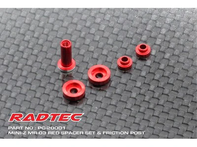 Reflex Racing PC-20001B Radtec Mini-Z MR-03 Spacer Set & Friction Post (Blue) - Image 2