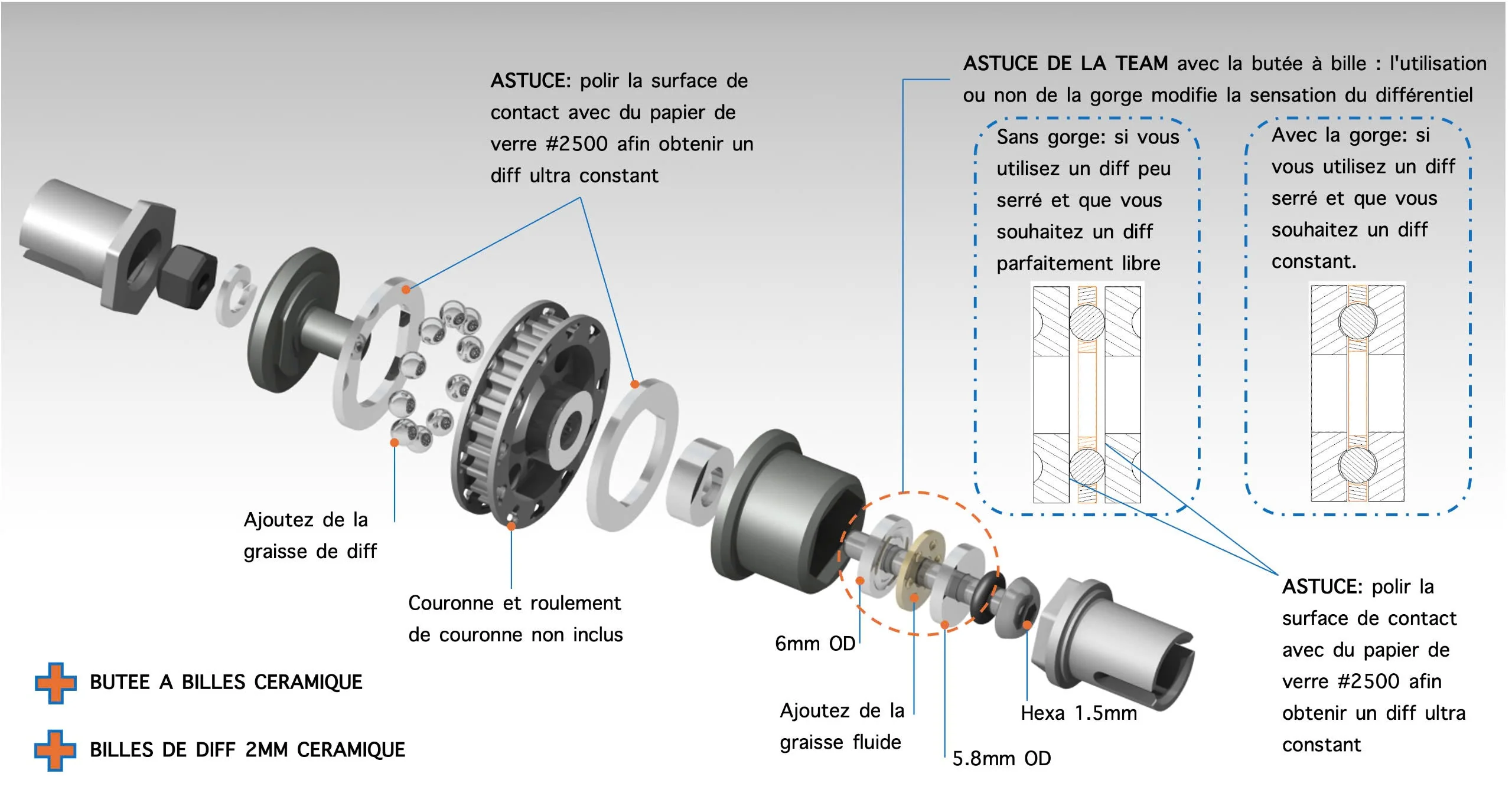 RTB aluminium ceramic ball diff - Image 2