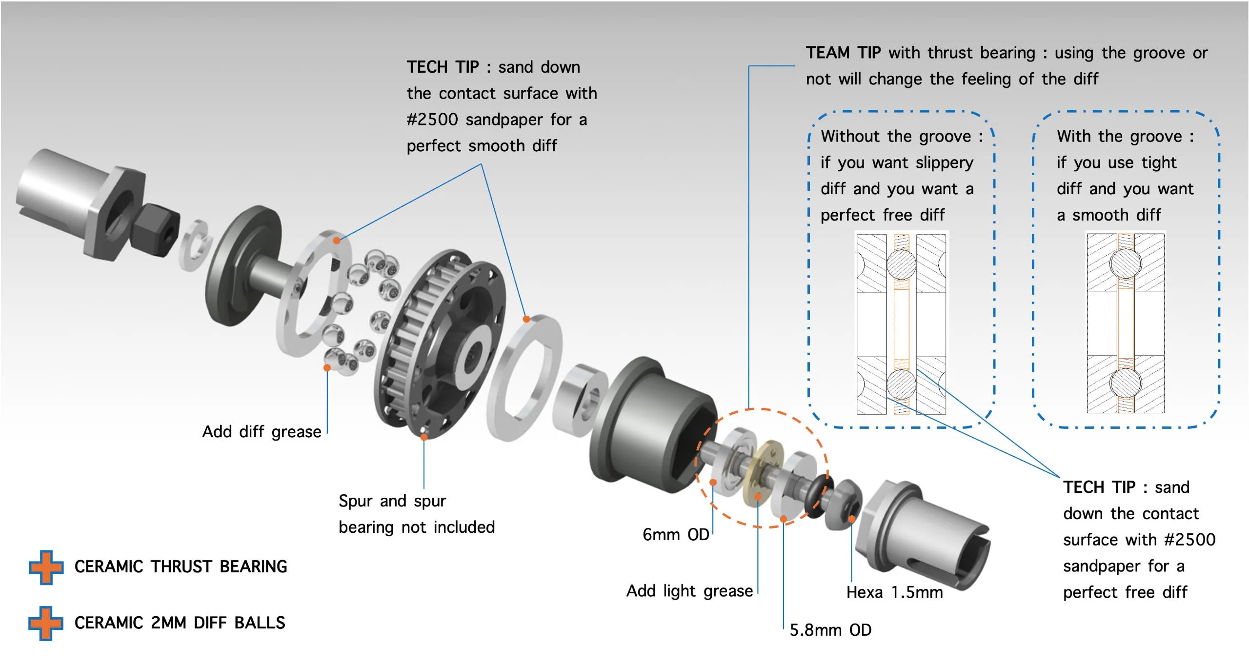 RTB aluminium ceramic ball diff - Image 3