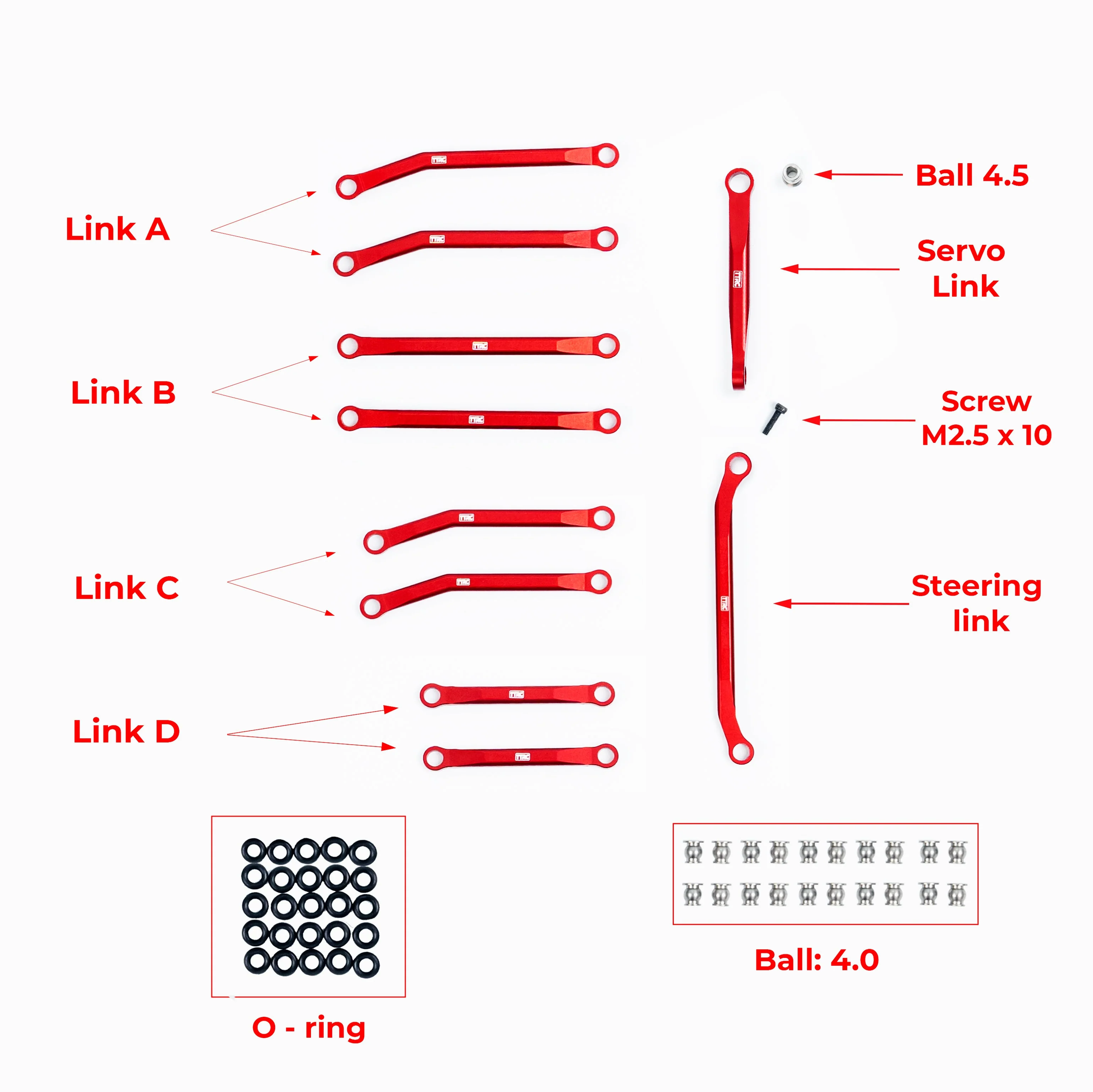 TinkerTimeRC High Clearance Chassis Links For Redcat Ascent-18 - Image 2