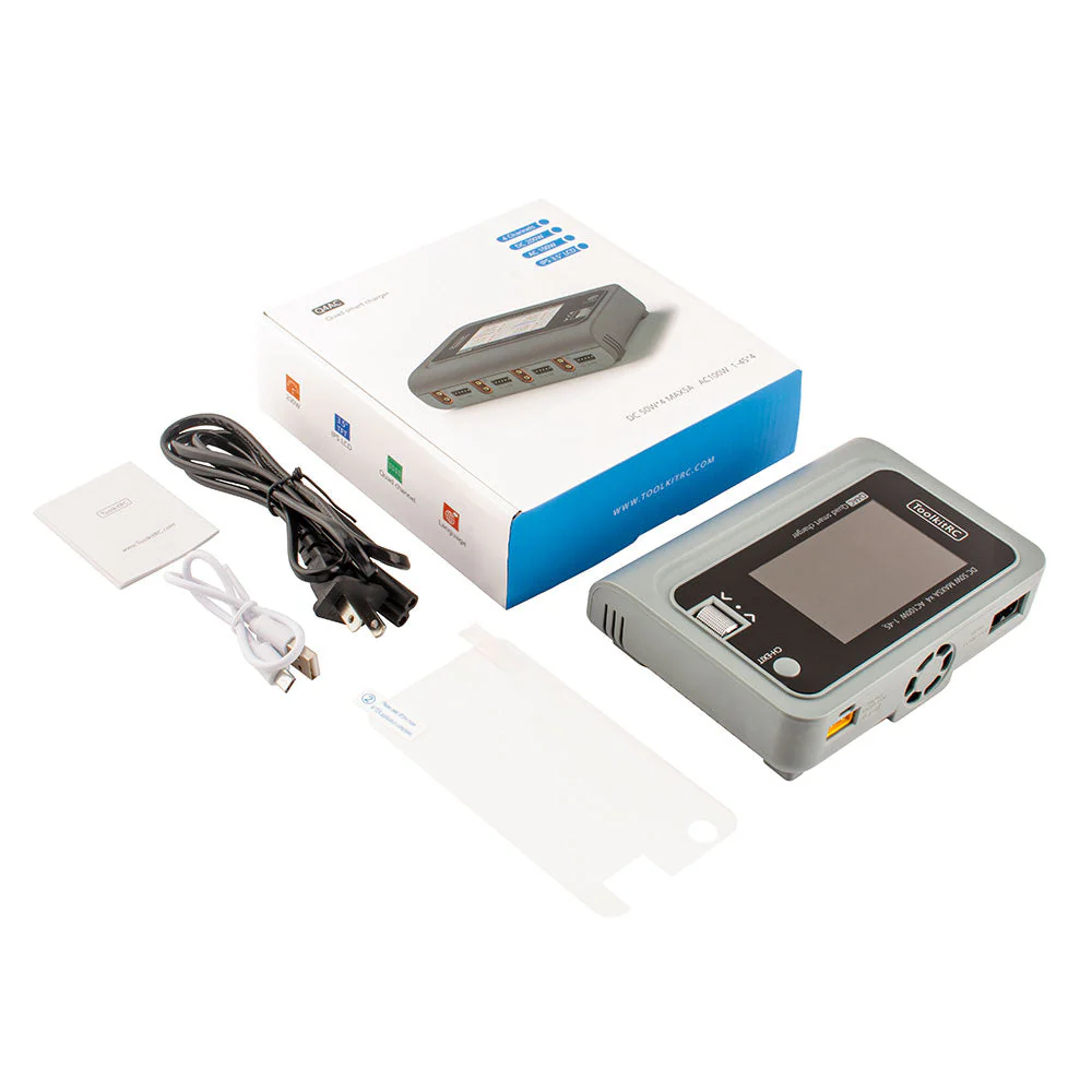 ToolkitRC Q4AC 1-4S 100W AC / 200W DC 4CH Smart Charger - XT60 - Image 4
