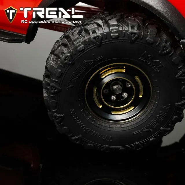 TREAL 1.0 Beadlock Wheels Brass Crawler Wheel Rims Weight (4P) Hubs Removable for SCX24 AX24 FCX24 TRX4M 1/24 1/18 RC Crawler, 50g/pc (Type C) - Image 5