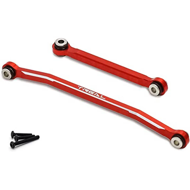Treal Alu 7075 Steering Links Steering Rod Tie Linkages Set For FMS FCX24 (Red)