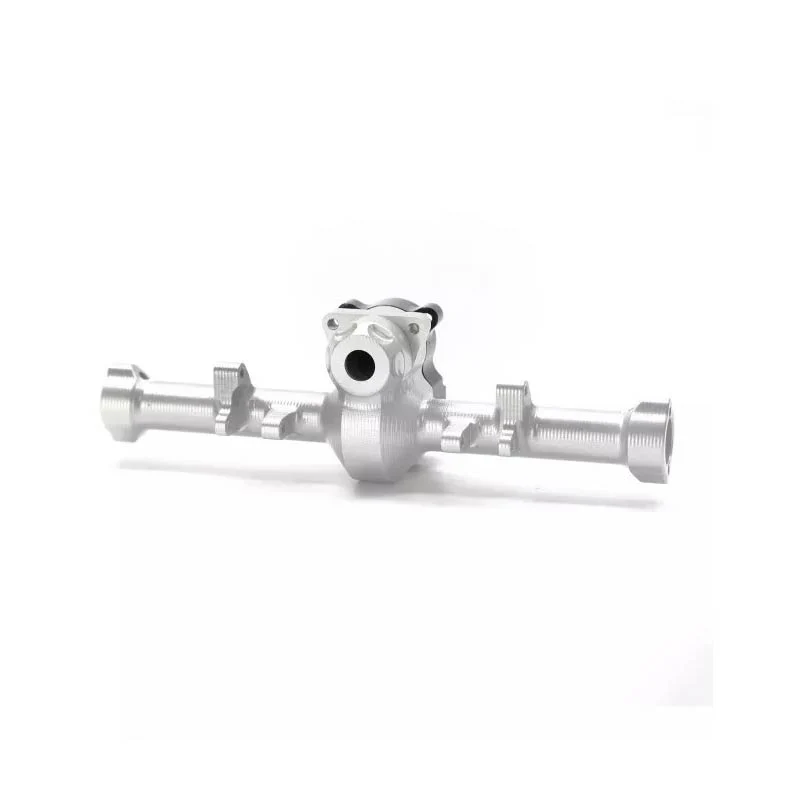 Treal Rear Axle Housing Alu 7075 w/ Heavy Brass Diff Cover For Axial SCX24 Deadbolt C10 Jeep Betty (Silver) - Image 2